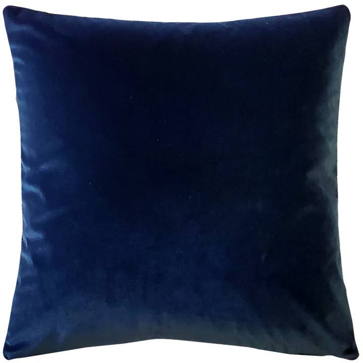 Castello Royal Blue Velvet Throw Pillow, 20"x20" Square for wholesale by Pillow Decor