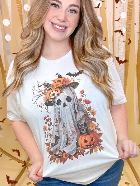 Sugar Stitch - Wholesale T-Shirt (Graphic) - Women's - Gaudy Ghost Rhinestone Graphic Shirt