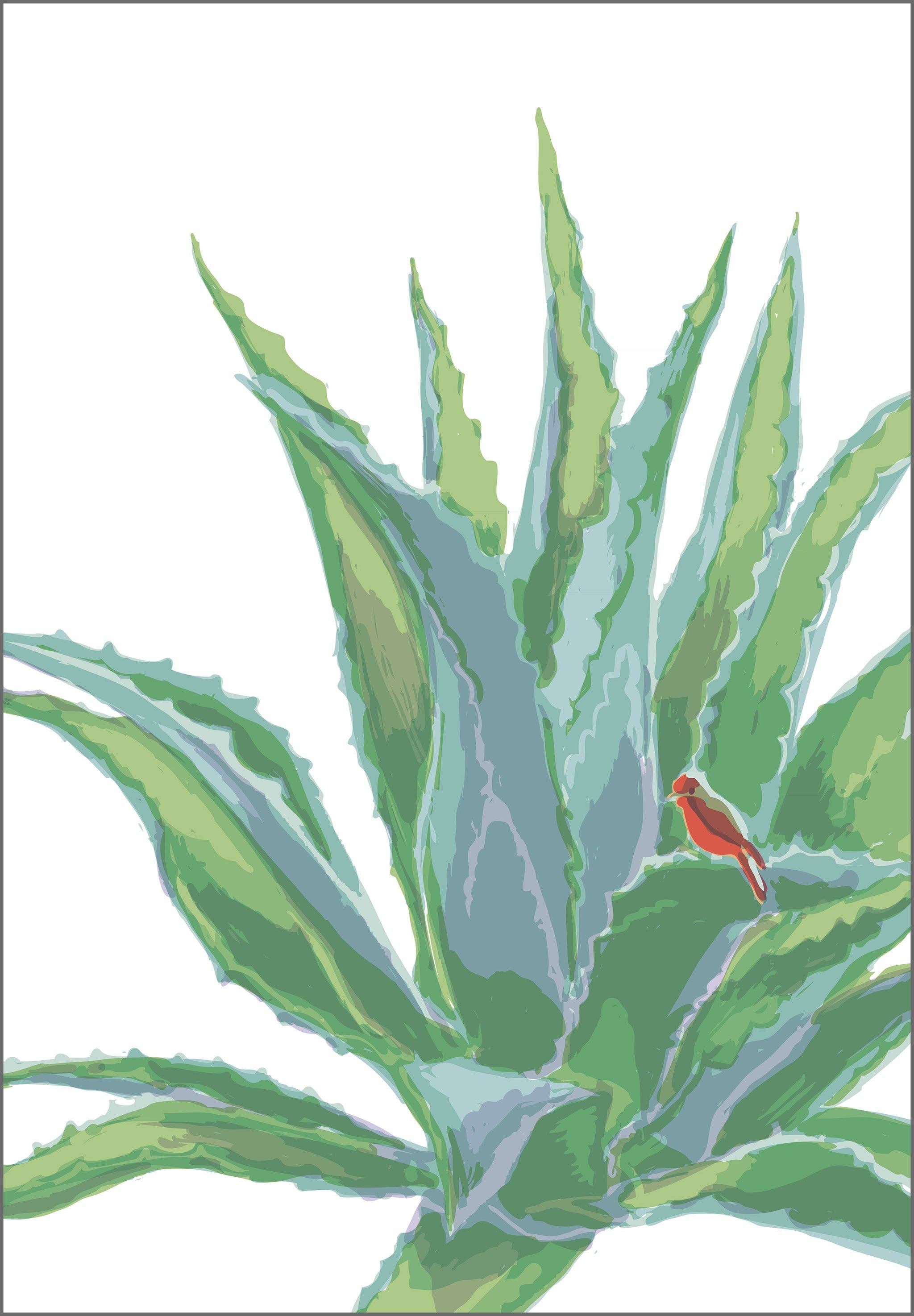 Rigel Paper – Engroshandel Hverdagshilsen kort – RBI-98 Agave Succulent & Native Desert Bird lykønskningskort0