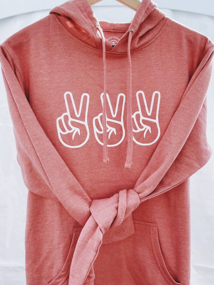 Women’s Peace Hoodie for wholesale by CedarThreads Co