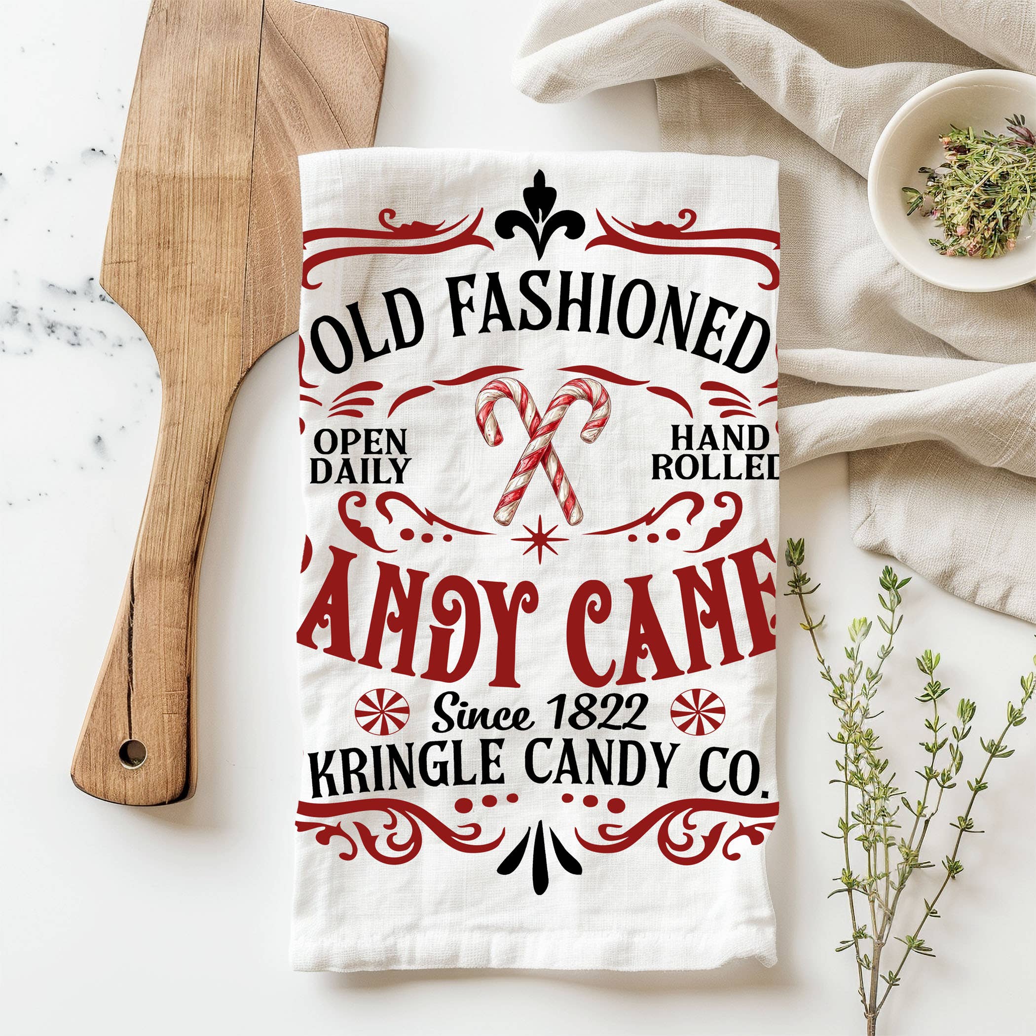 Gia Roma - Wholesale Tea Towel - Vintage Santa Holiday Kitchen Towel & Decor | Pink Christmas19