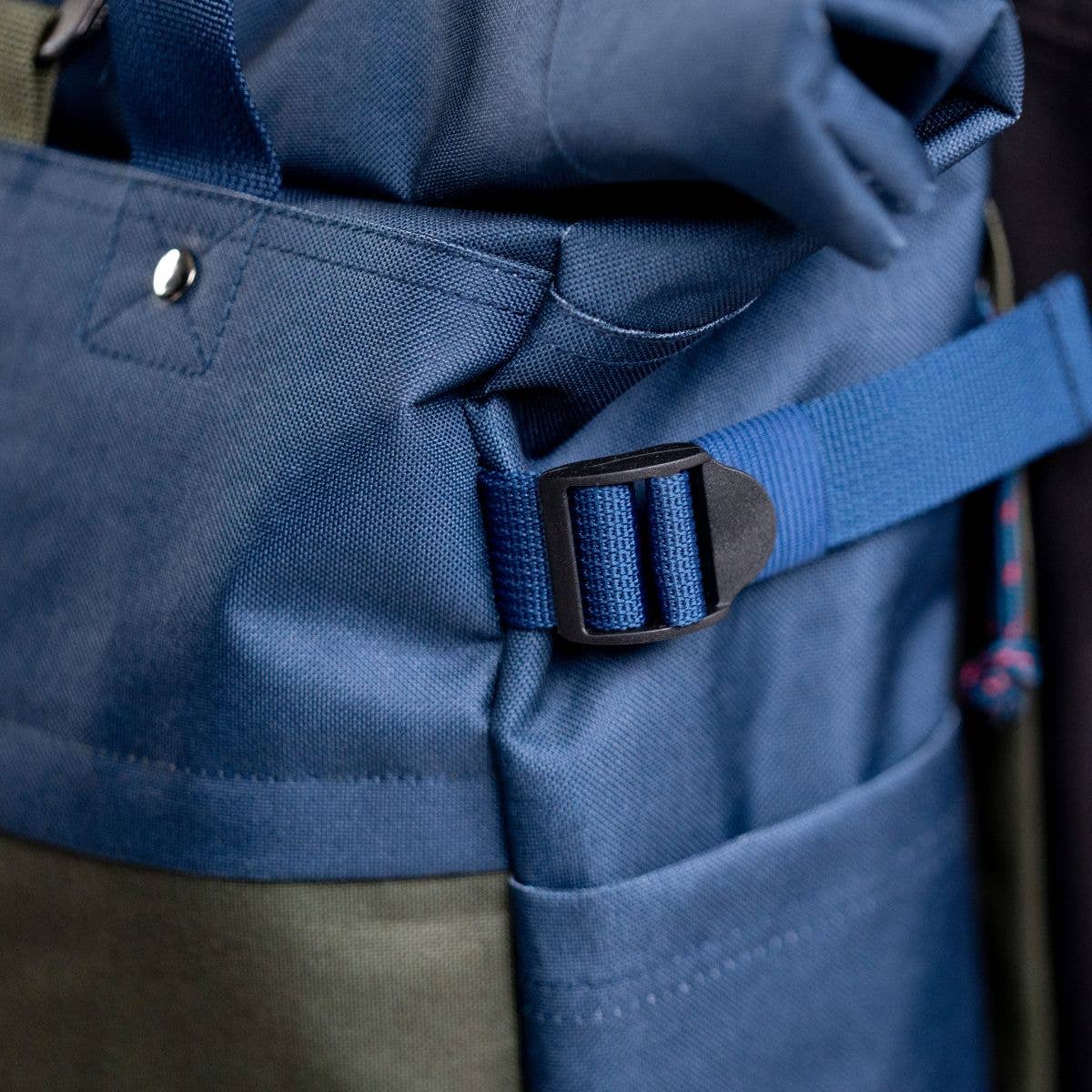 BILLYBELT - Wholesale Backpack - Men's - Roll-top 100% recycled polyester backpack - Navy and khaki7