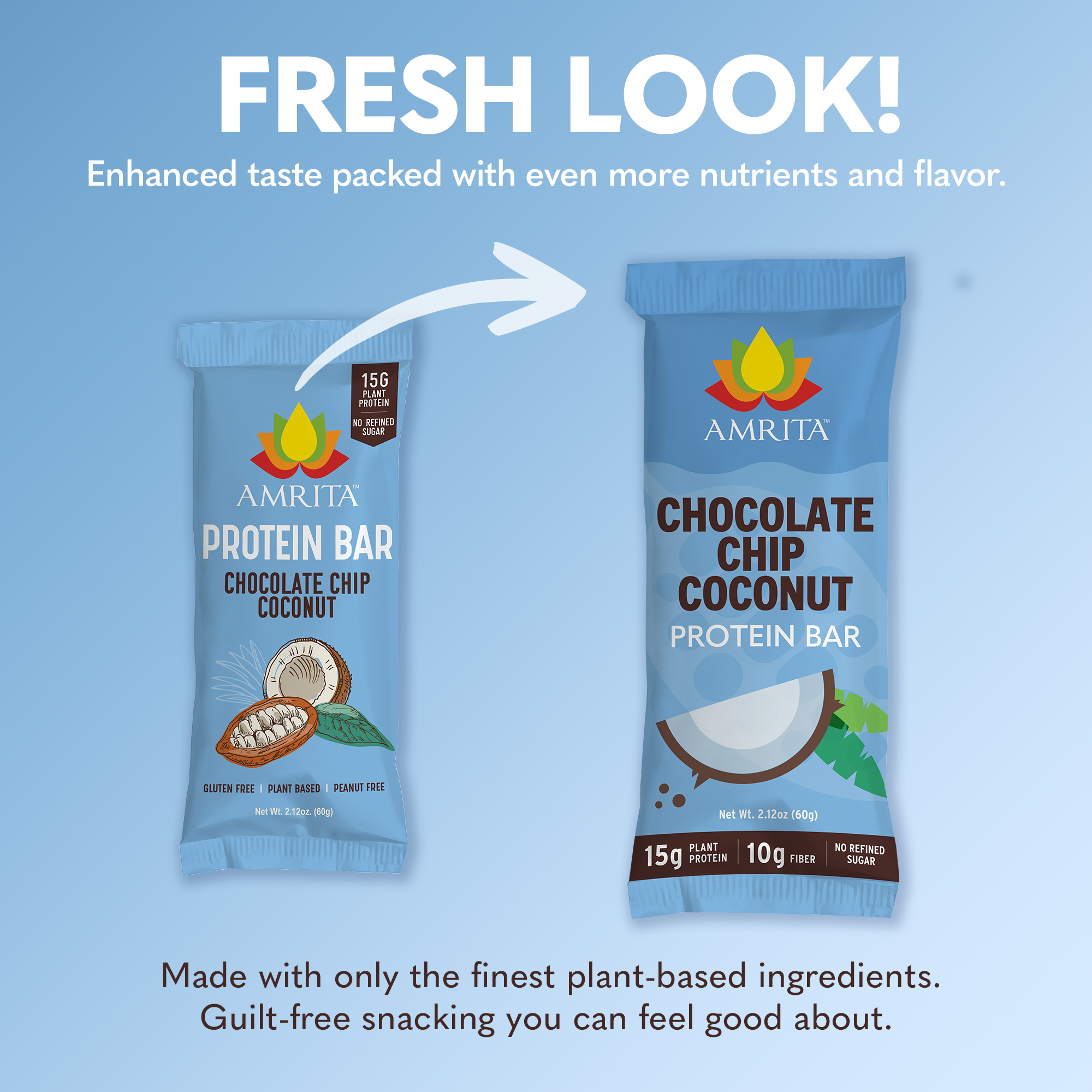 Amrita Health Foods - Venta al por mayor Barrita de aperitivo - Barritas de proteína de coco con chispas de chocolate, ricas en fibra, veganas2