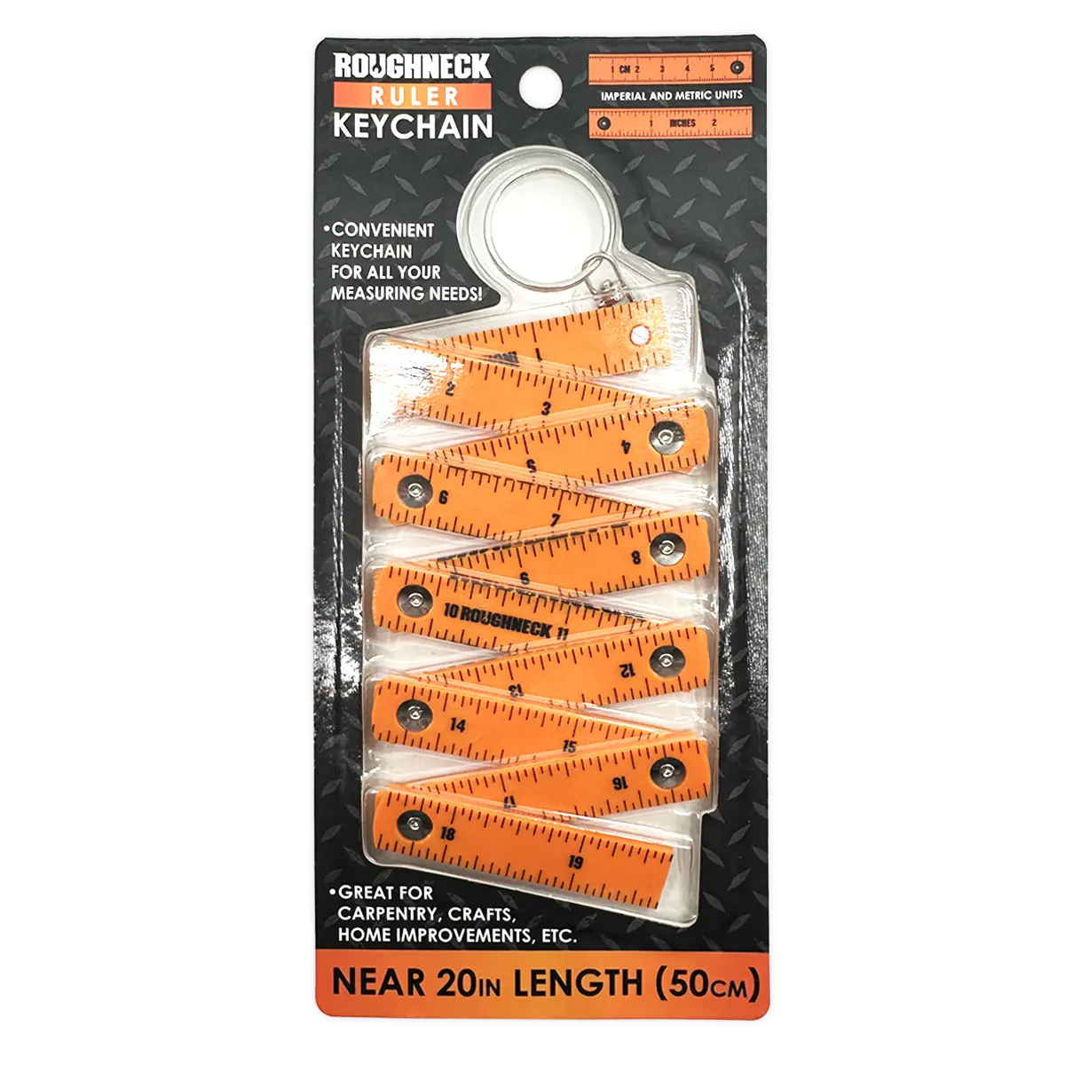 Novelty Closeout - Wholesale Keychain - Unisex - Roughneck 20 Inch Ruler Keychain - 6/Pack1