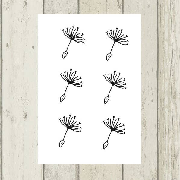 encredelicate - Wholesale Temporary Tattoo - Minimalist temporary tattoo of a dandelion egret1