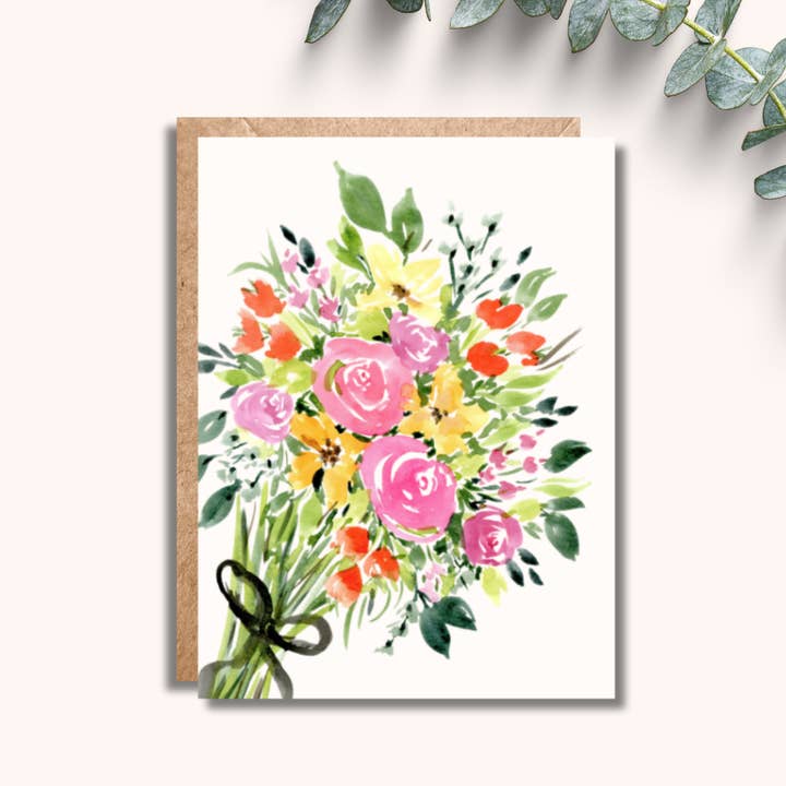 Wildflower Bouquet Card for wholesale by Amy Rae Maker