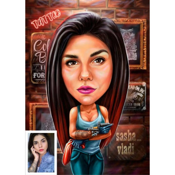 CARICATURE DE TATOUEUR pour la vente par Caricature4You