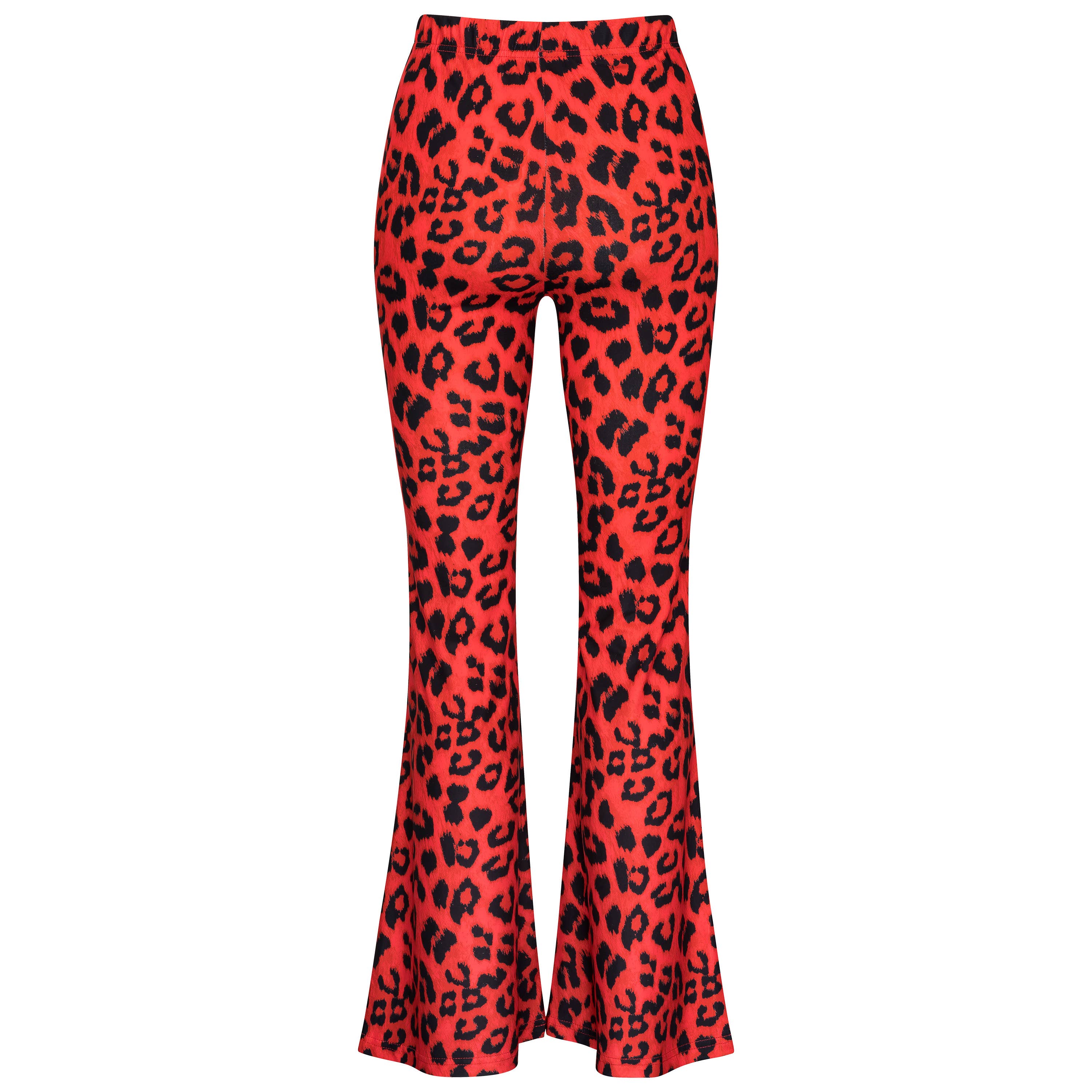 Pretty Attitude Clothing - Wholesale Pants - Women's - Red Leopard Print Bell Bottoms Cheetah Palazzo Flare Pants1