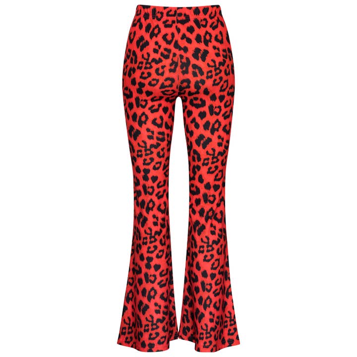 Pretty Attitude Clothing - Wholesale Pants - Women's - Red Leopard Print Bell Bottoms Cheetah Palazzo Flare Pants1