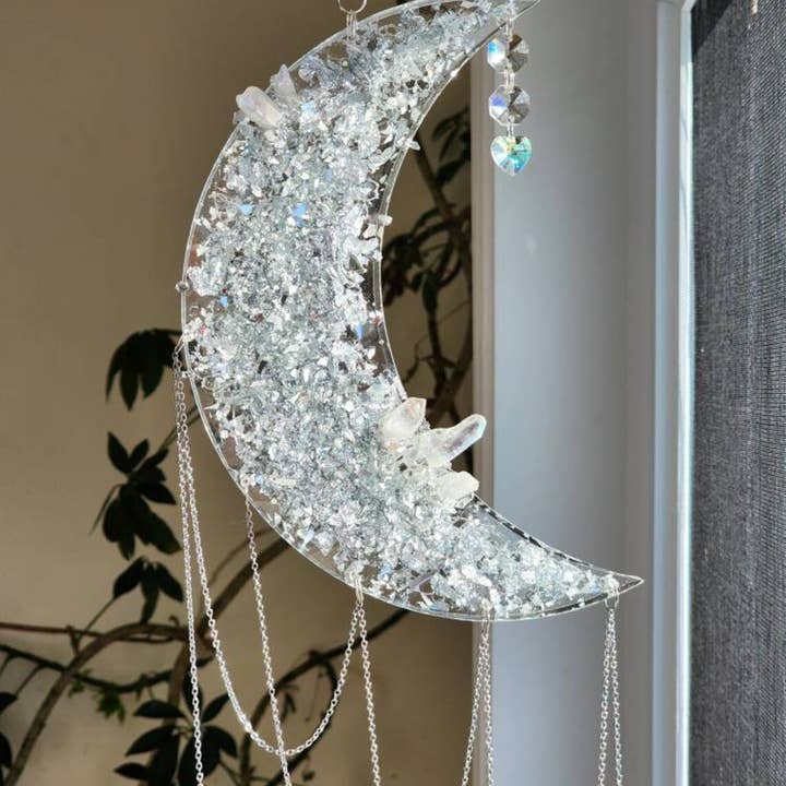 Grey Stone boutique - Wholesale Suncatcher - Moon Suncatcher, Crystal Wall Hanging, Rainbow Maker7