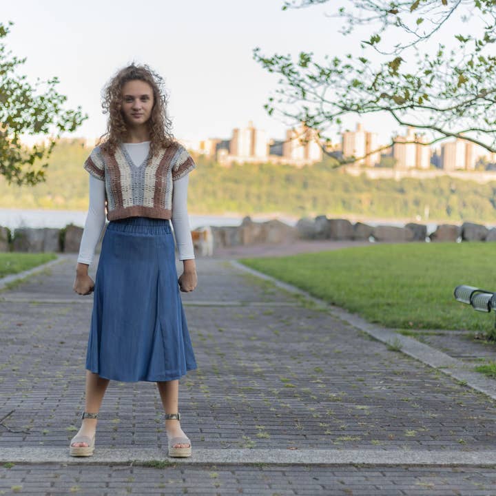 Top de rayas verticales multicolor de crochet 145 para venta al por mayor de Frills and Freckles