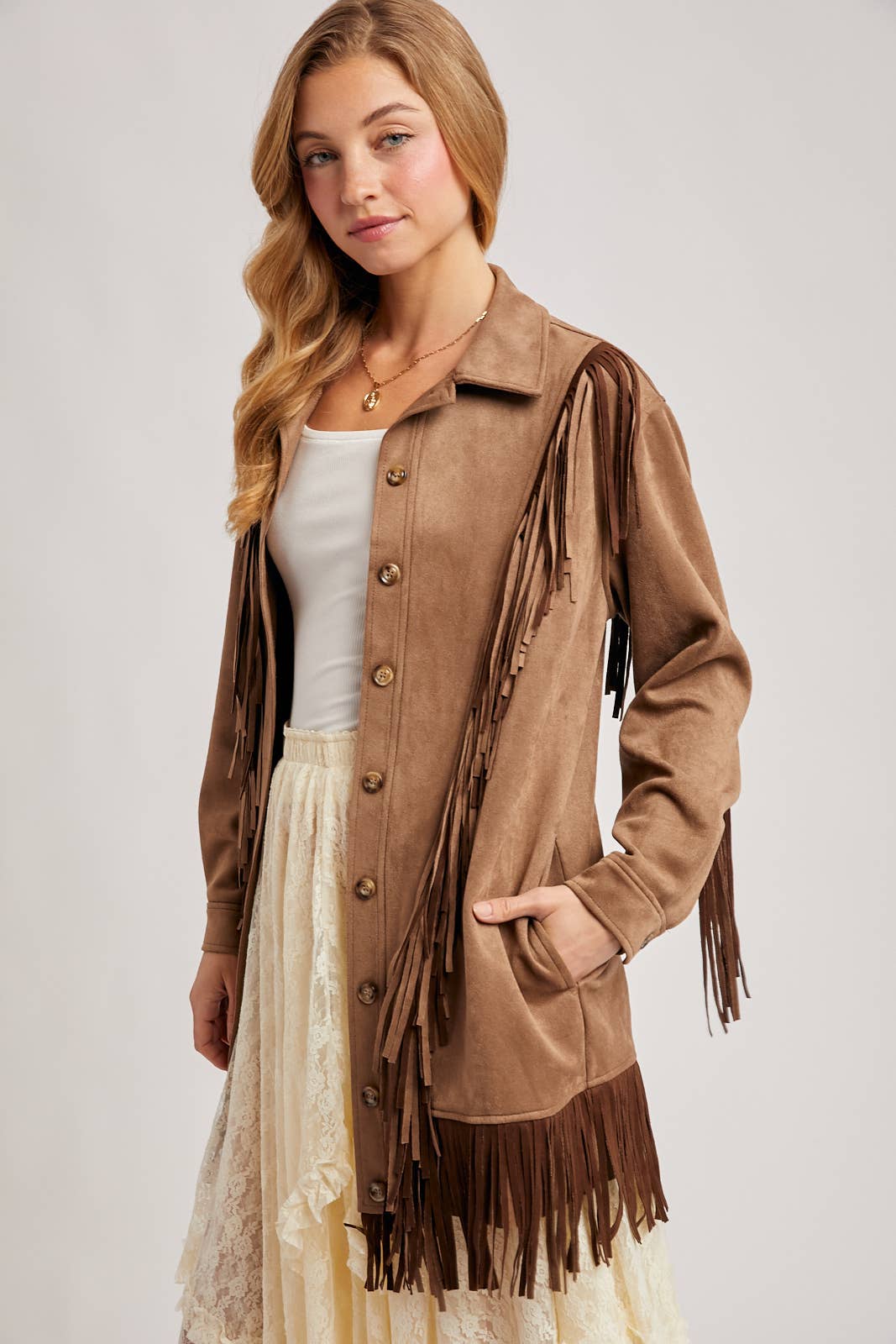 Bluivy - Wholesale Jacket - Women's - VEGAN SUEDE FRINGED JACKET28