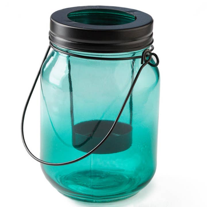 Factory Direct Craft - Wholesale Candle Holder - Turquoise Mason Jar Tealight Candle Holder 3