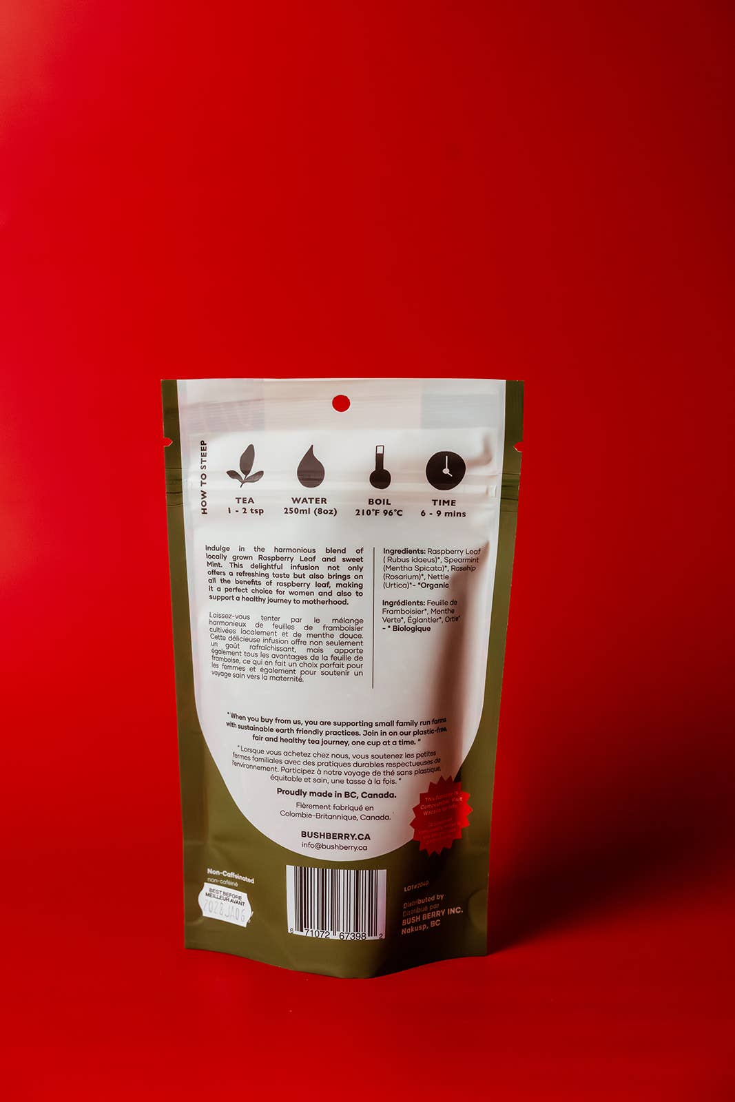 Bush Berry - Wholesale Nursing Tea - Maternity - Organic Raspberry Leaf + Mint Tea Loose Leaf Tea4