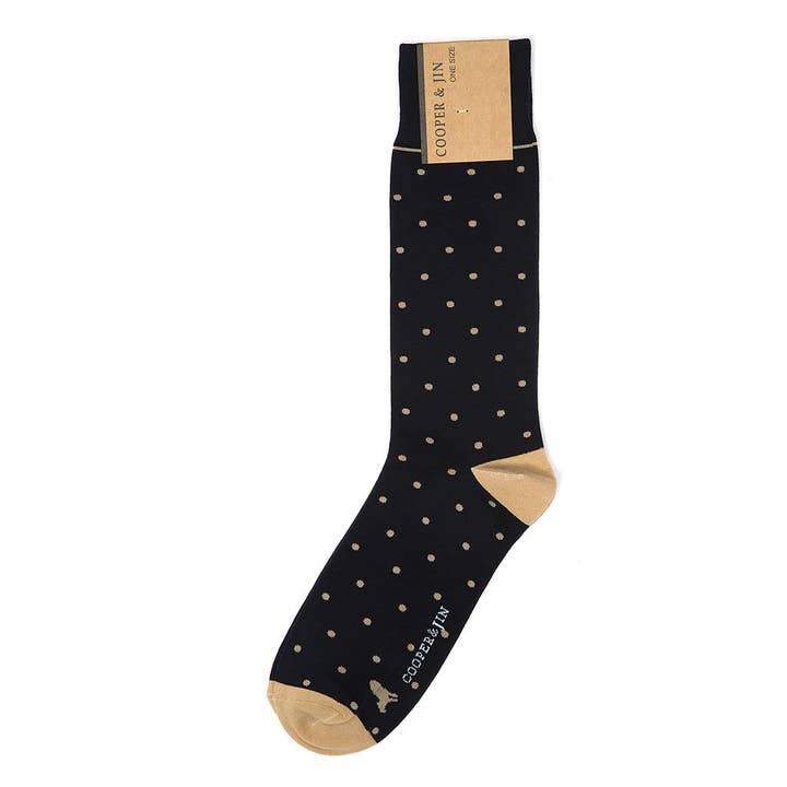 Crew Socks for Men - Cooper Polka Dots Style for wholesale by Cooper & Jin