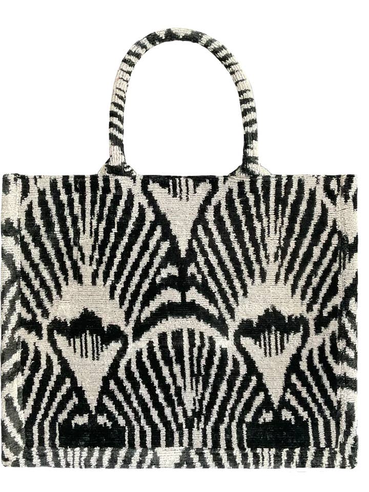 Silk Velvet Ikat Large Tote Bag for wholesale by AYCA DESIGN