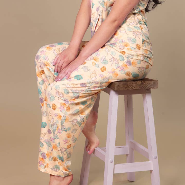 Amanda Blu - Wholesale Sleepwear Bottom - Women's - Shells In The Sand Pajama Pants | Coastal Beach PJ Bottoms2