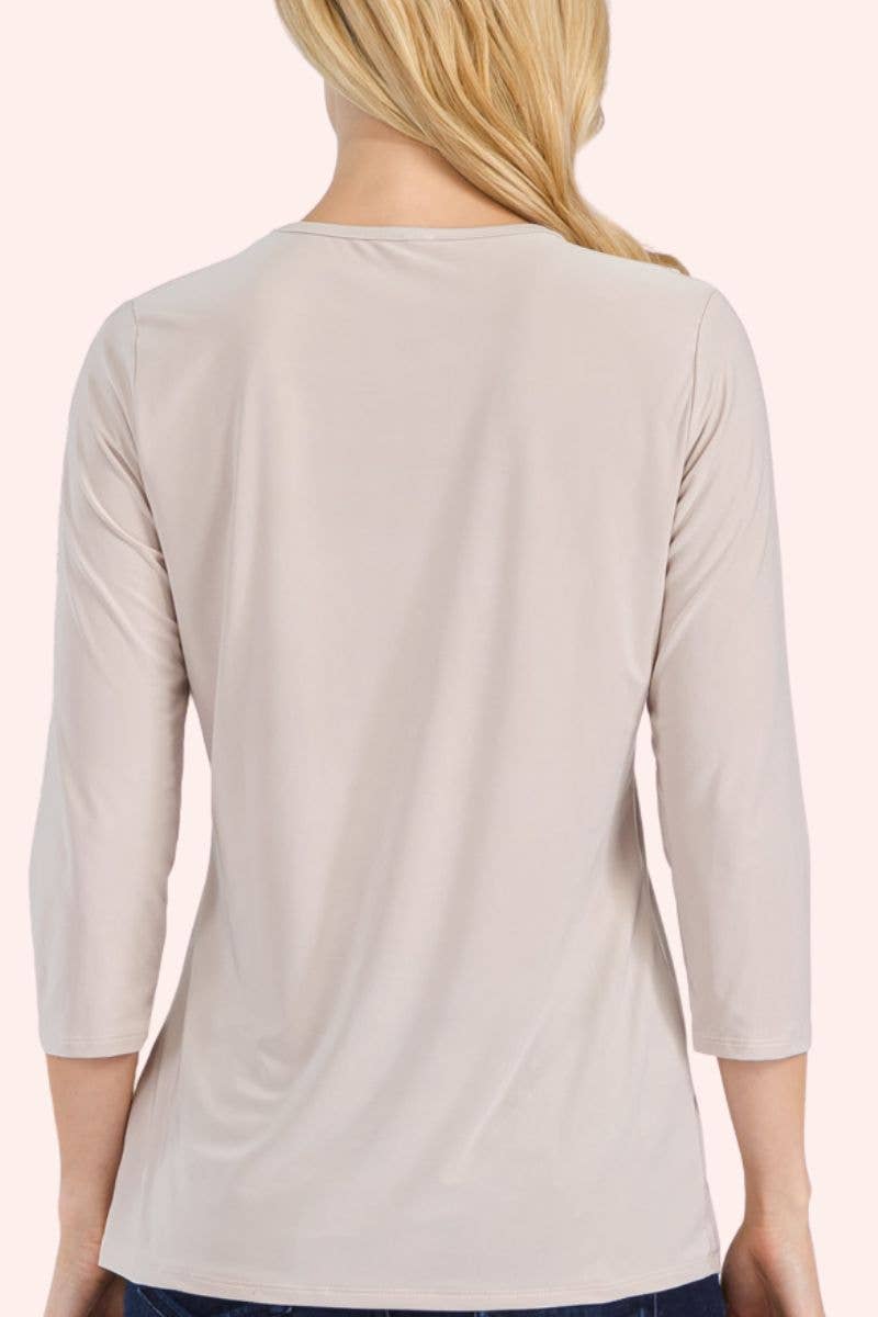 Celeste Clothing - Wholesale T-Shirt - Women's - CLASSIC 3/4 SLEEVE CREW NECK TOP -CT1321411