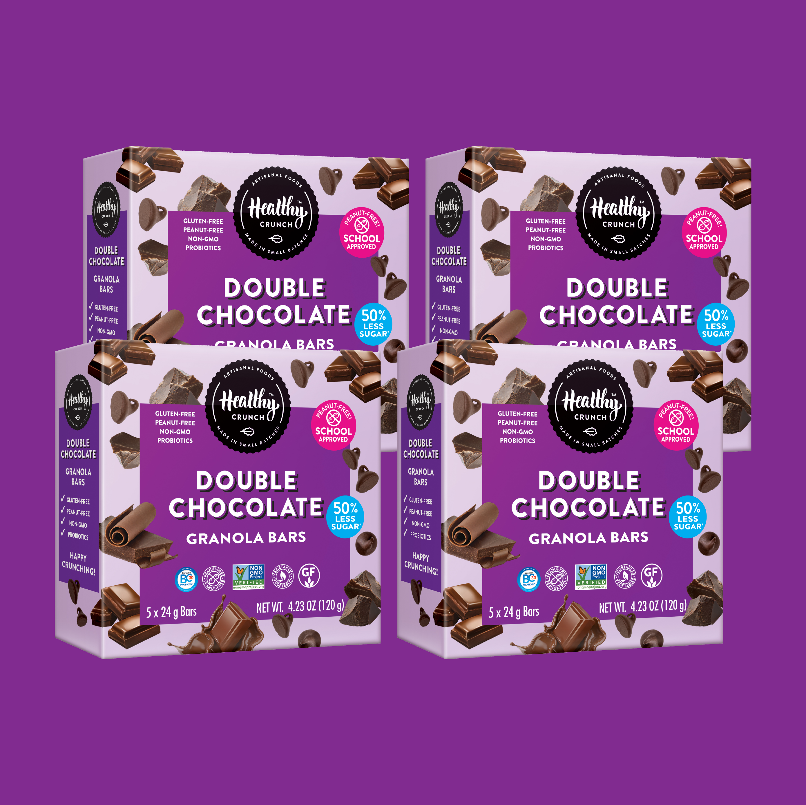 Healthy Crunch – Engroshandel Snackbars – Dobbelt chokolade granola barer9