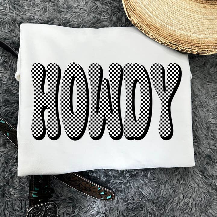 Pistols And Pearls Boutique - Wholesale Screen Printed T-Shirt - Women's - Howdy Screen Printed Women's T-Shirt Cotton-Polyester