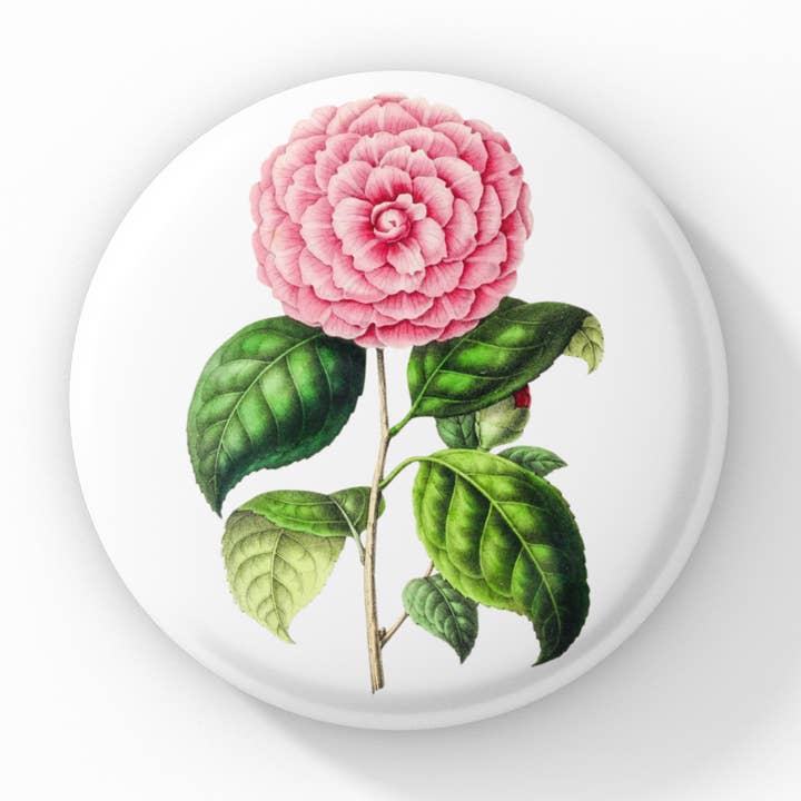 NatureCuts - Wholesale Lapel Pin/Button - Camellia Pin Button, Camellia Keychain, Camellia Magnet0