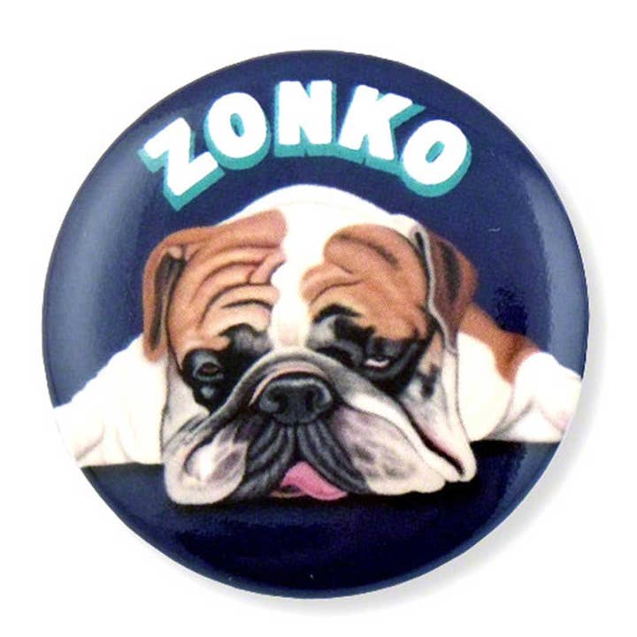 Retro Pets - Wholesale Lapel Pin/Button - O HP-103 Button 10-pack, Bulldog "Zonko" Buttons