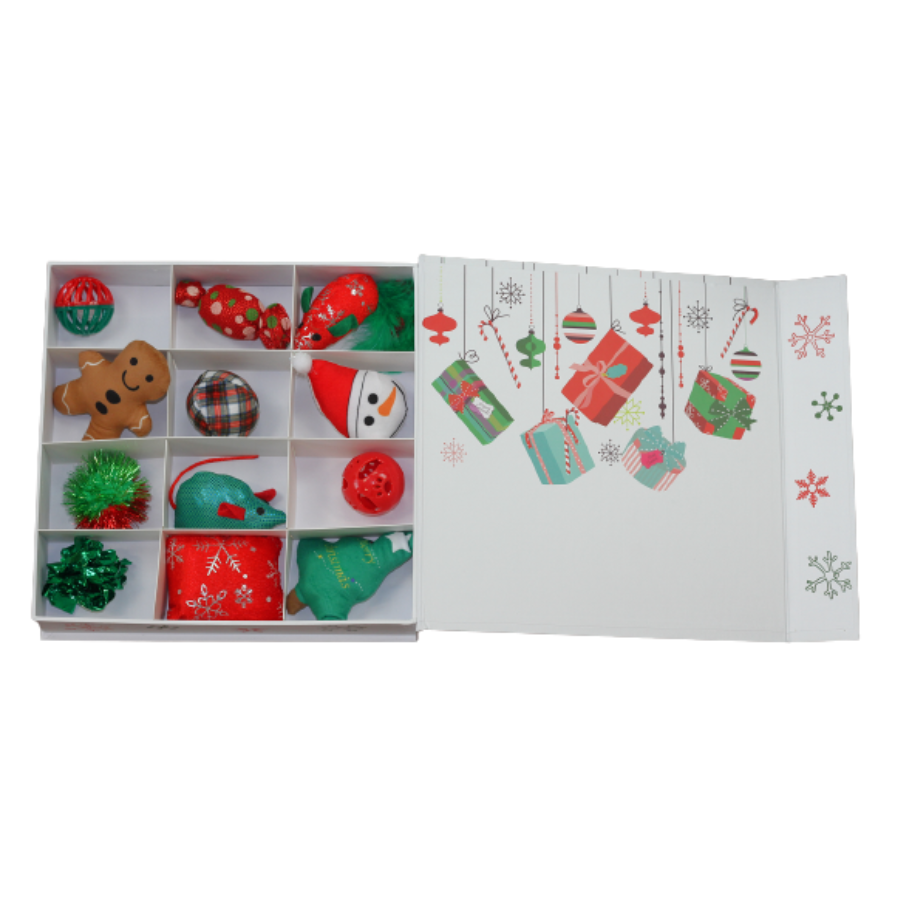 Midlee Designs - Vente Set de jouets – chat - Calendrier de l'Avent de Noël MIDLEE 12 jours pré-rempli pour chats7
