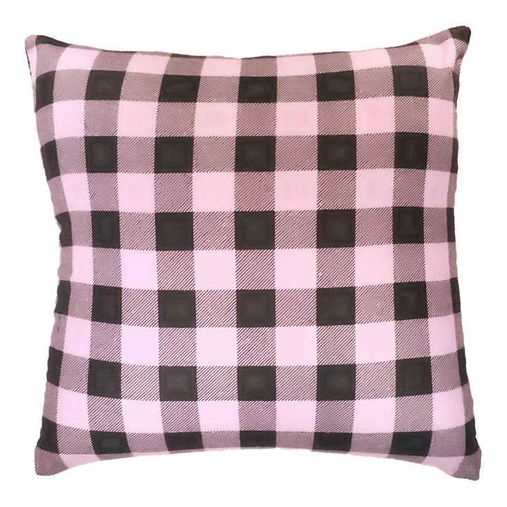 Mauve Buffalo Plaid Pillow for wholesale by Comfee Cushion