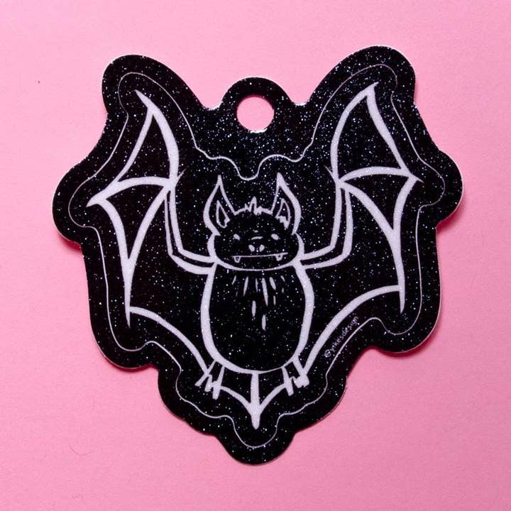 Big Bat Glitter Sticker 2.5" for wholesale by Yikes Design