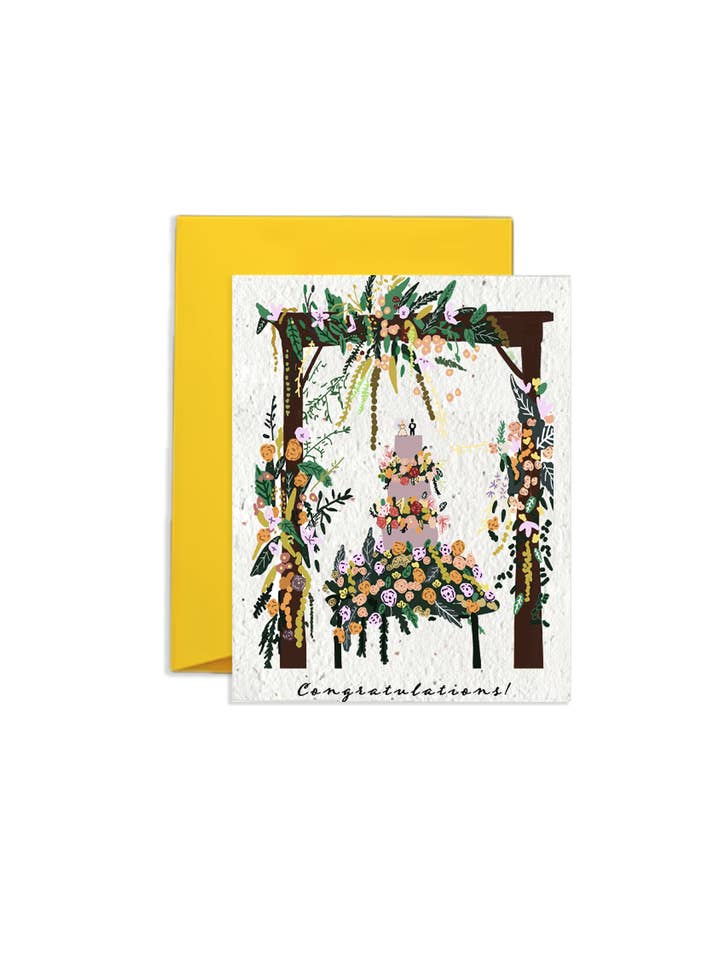 Blossom & Unite Wildflower Seed Wedding Card for wholesale by Artsy Em