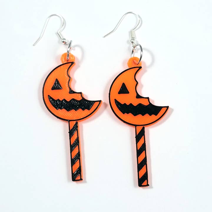 Halloween Lollipop Statement Oorbellen 3D bedrukt voor wholesale door Printy Vibes