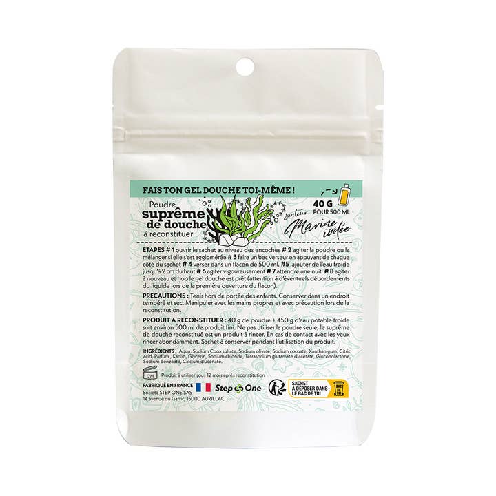 Dose 40 g Gel de banho reconstituindo iodo marinho - verão por atacado de STEP ONE SAS