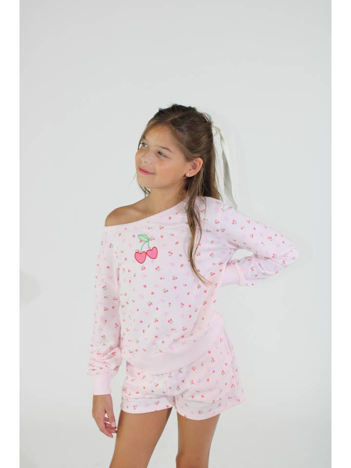 Paper Flower - Wholesale Shorts - Kids - Micro Berry All Over Print Shorts Tween Girls1