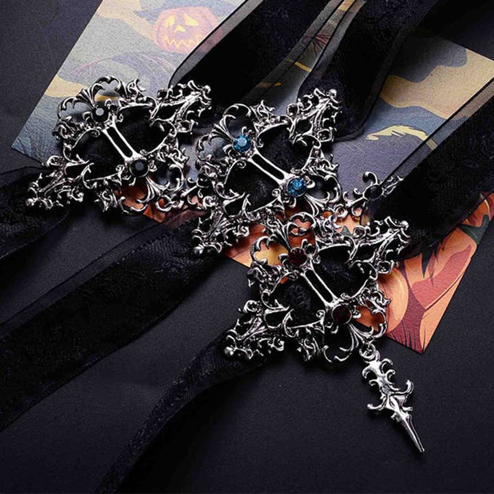 Tourtiwi - Wholesale Choker/Collar - Gothic Style Velvet Vintage Choker