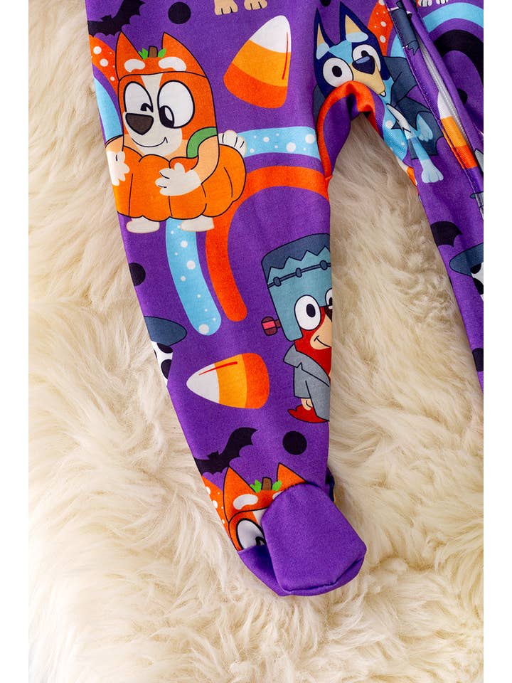 Kids Charm Online - Wholesale Jumpsuit - Baby - 🍁 PURPLE CHARACTER PRINTED ONESIE W/FOOTIE. RPB40215 AMY