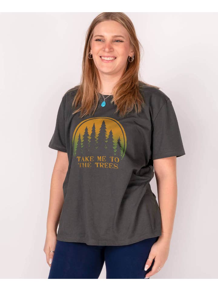 Soul Flower - Wholesale Screen Printed T-Shirt - Women's - Take Me To The Trees Heathered T-Shirt - Unisex Outdoor Tee2