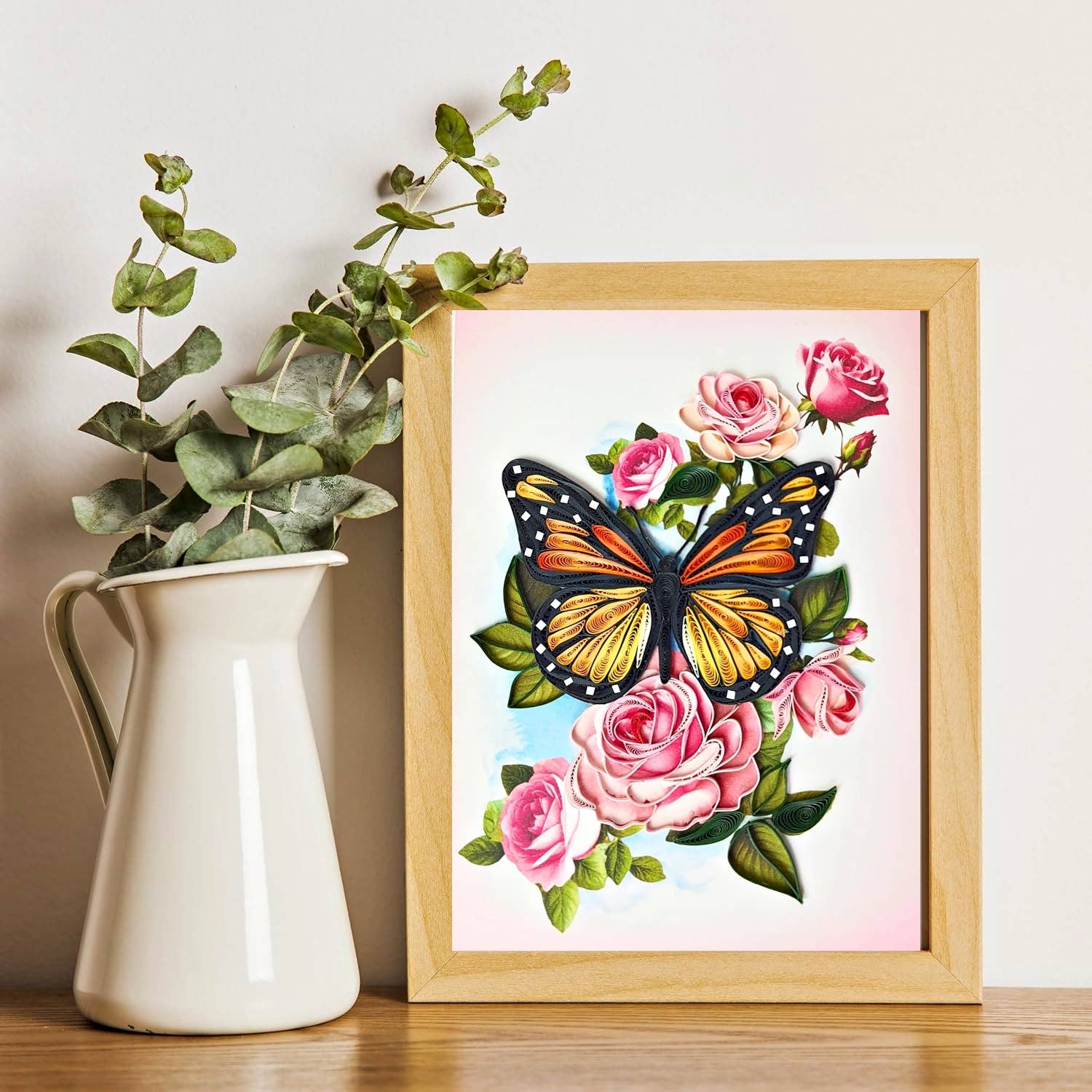 Wonder Paper Art - Wholesale Everyday Greeting Card - Monarch Butterfly quilling card , 5x7 inches Quilling card3