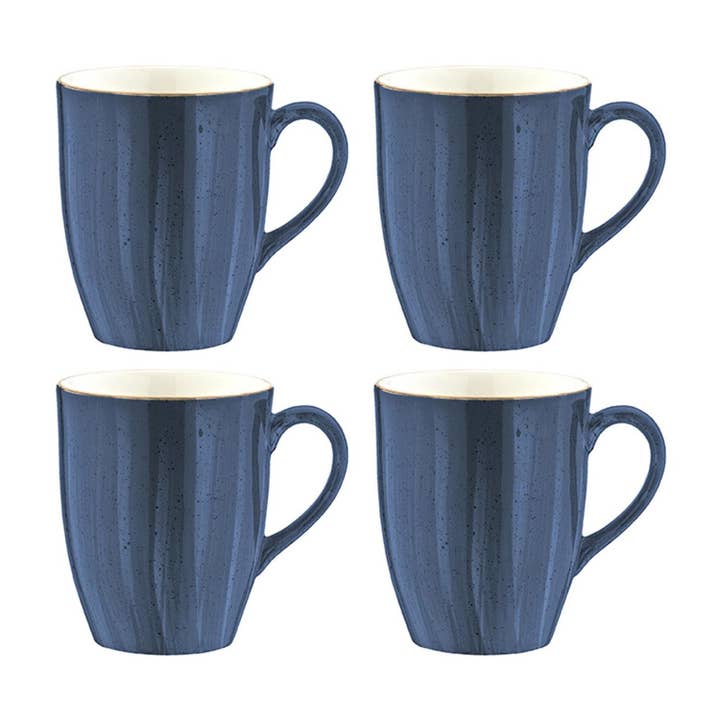 Dusk dia.3.25" h:4.25" 11 oz. Round Blue Porcelain Mug (Set of 4) for wholesale by TURGLA HOME