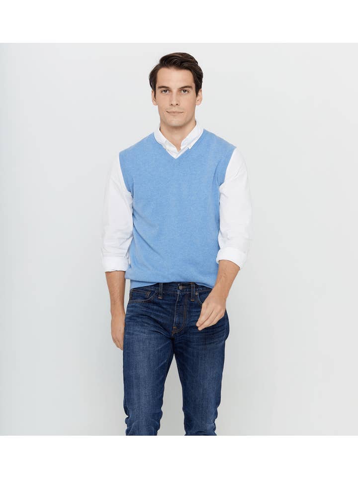 State Cashmere - Vente Pull sans manches – homme - Le pull sans manches basique en cachemire à col en V pour homme