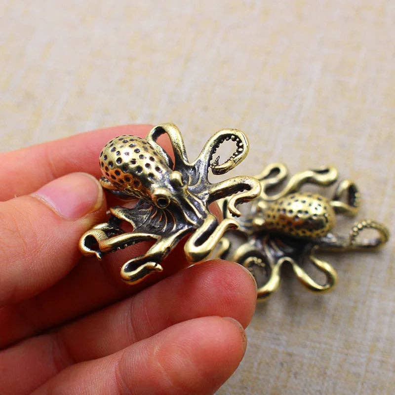 Kiyo Home - Venta al por mayor Figura decorativa - Pequeño Pulpo de Latón Decorativo | Figura de Latón | Decoración Oceánica6