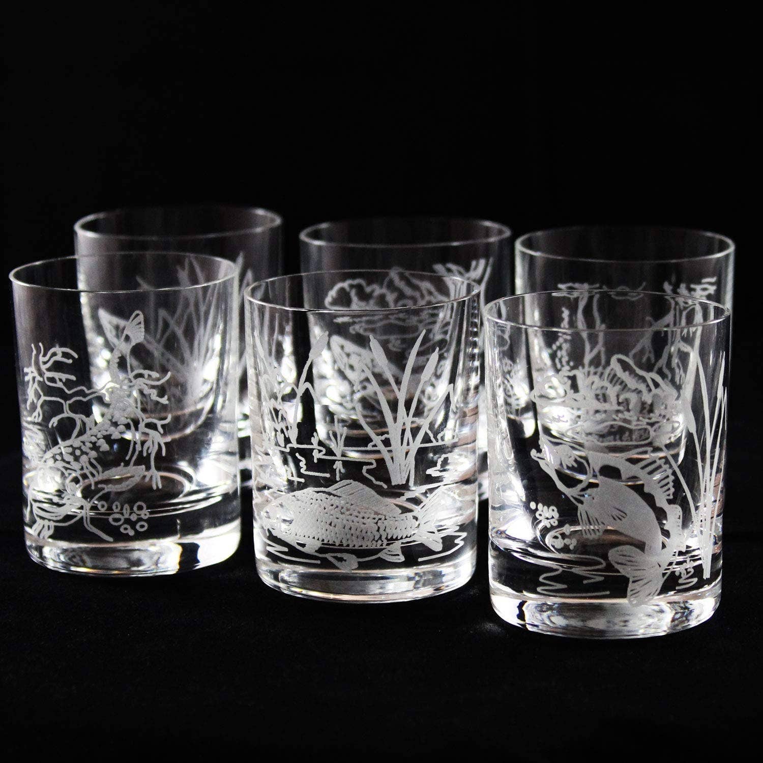 Körner-Körner GbR - Vente Verres à cocktail/alcool - Verres à shot poissons gravés 6 pièces 60 ml2