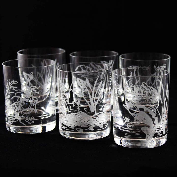Körner-Körner GbR - Vente Verres à cocktail/alcool - Verres à shot poissons gravés 6 pièces 60 ml2