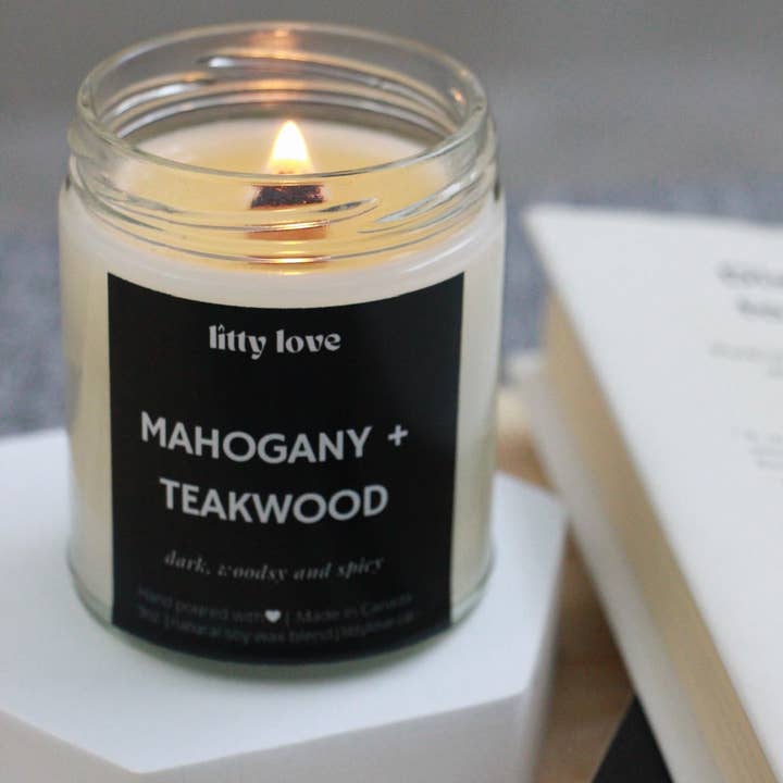 litty love - Wholesale Jar/Filled Candle - mahogany & teakwood - 9oz candle4