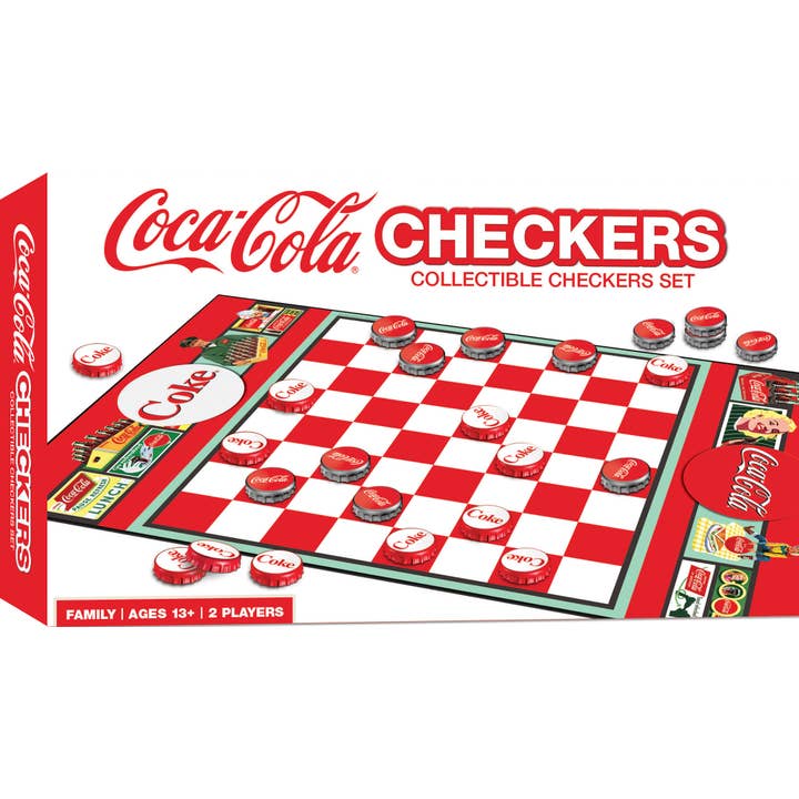 Coca-Cola Checkers Board Game for wholesale by Masterpieces Puzzles