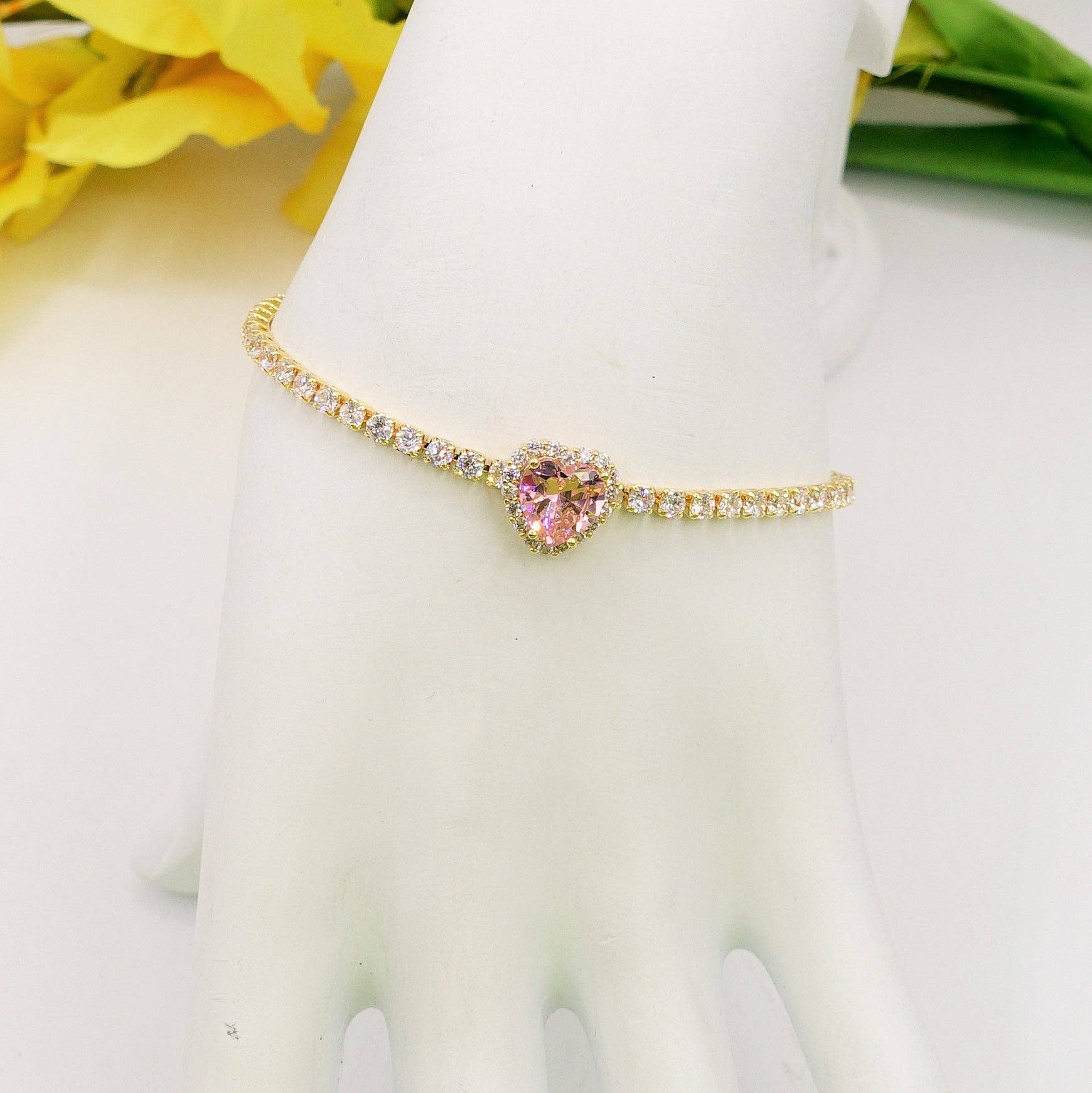 Daemon srls - Vendita all'ingrosso Bracciali tennis - DIANA ~Chunky~ Bracciale tennis con cuore in zirconi cubici7