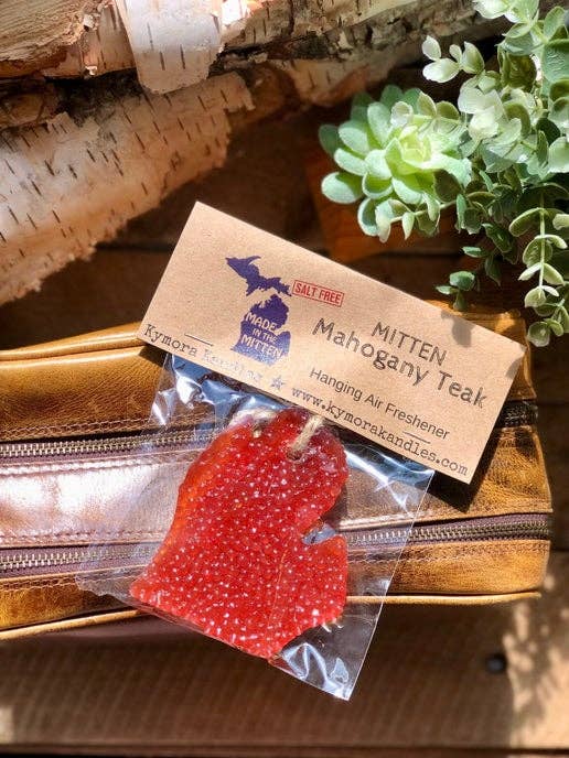 Hanging Air Freshener - Mitten Mahogany Teak for wholesale by Kymora Kandles