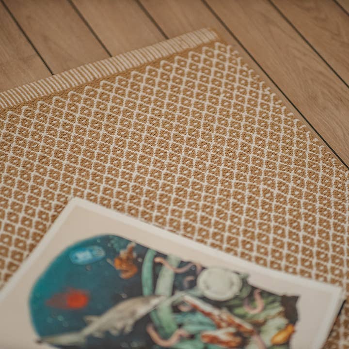 Aspegren Denmark - Vente Tapis - Tapis mustard rhombe 70 x 130 cm en coton biologique7