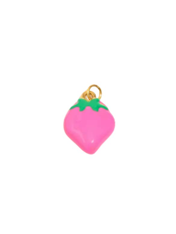 Pink strawberry Charm for wholesale by Coco Luna Collection
