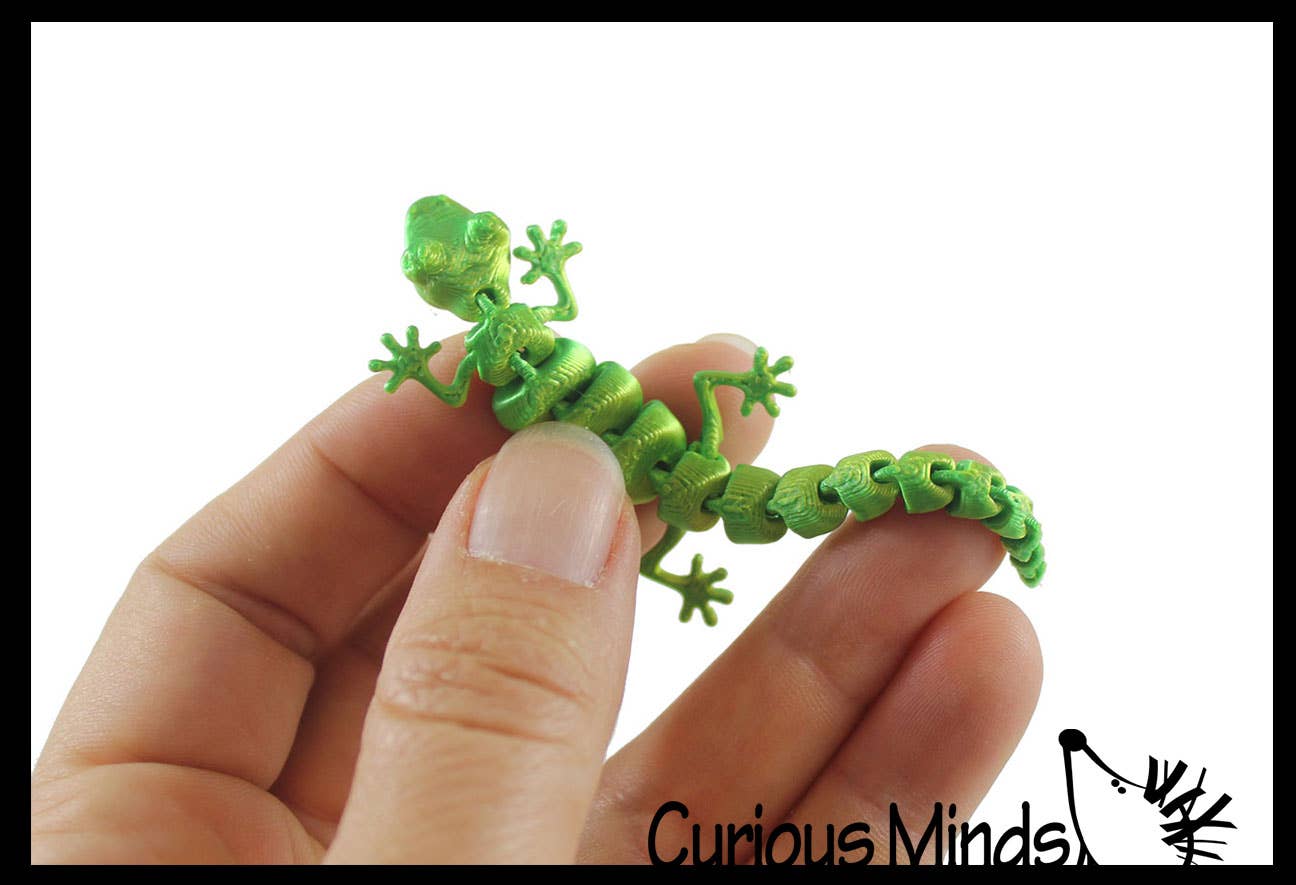 Curious Minds Toys - Wholesale Fidget Toy - Kids - 1 - Tiny 3D Printed Mini Gecko Lizard Wiggle Articulated Joi4