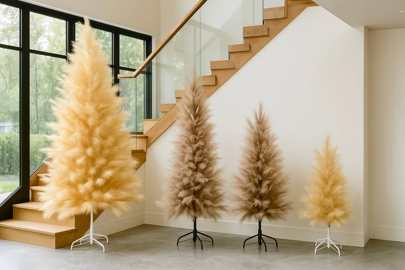 Cwpco - Vente Plantes artificielles - Arbre de pampa en fausse fourrure de luxe 3ft-8ft | Décor bohème fait main7